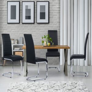 IDMarket Chaises noires design pour salle à manger MIA