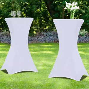 IDMarket Housses blanches pour table haute de réception - Publicité