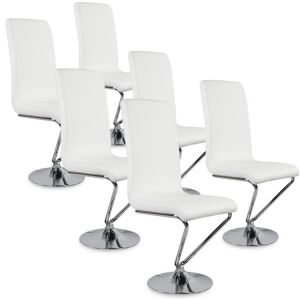 IntenseDeco Lot de 6 chaises design Colami Blanc