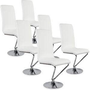 Lot de 6 chaises design Colami Blanc