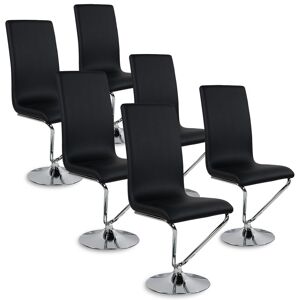 IntenseDeco Lot de 6 chaises design Colami Noir