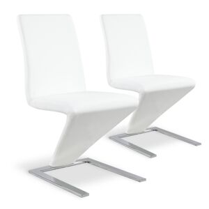 IntenseDeco Lot de 2 chaises design Delano Blanc