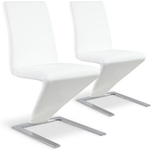 Lot de 2 chaises design Delano Blanc