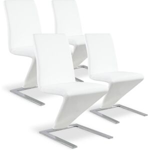 Lot de 4 chaises design Delano Blanc