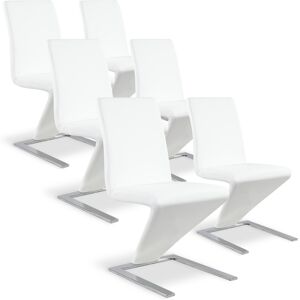 Lot de 6 chaises design Delano Blanc