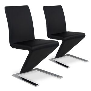 IntenseDeco Lot de 2 chaises design Delano Noir