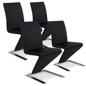 IntenseDeco Lot de 4 chaises design Delano Noir