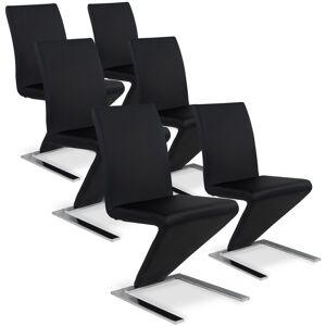 Lot de 6 chaises design Delano Noir