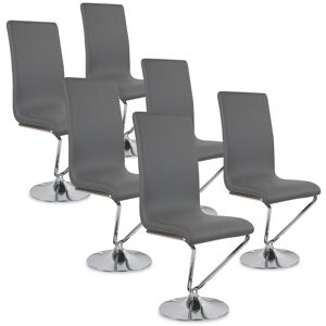 IntenseDeco Lot de 6 chaises design Colami Gris