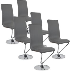 Lot de 6 chaises design Colami Gris