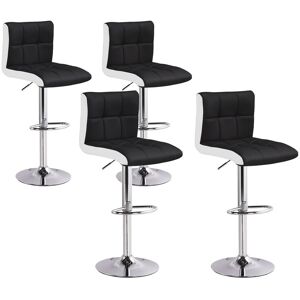 IntenseDeco Lot de 4 tabourets de bar Magic Noir