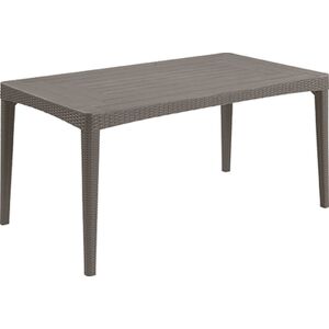 ALLIBERT GIRONA Table de jardin rezolith/osier rond 160 x 90 x 74 cm, cappuccino 17204645