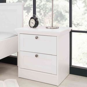 Terre de Nuit Chevet 2 tiroirs en bois coloris blanc - CH7011 - Publicité