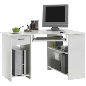 Terre de Nuit Bureau d'angle informatique en bois blanc - BU13017