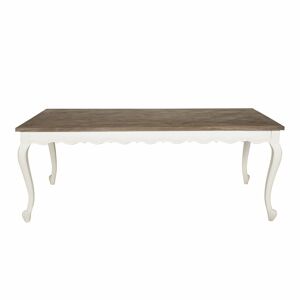 LOBERON Table Bellevue, marron/blanc (100 x 240 x 76cm) - Publicité