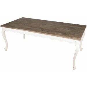 LOBERON Table Bellevue, marron/blanc (100 x 200 x 76cm) - Publicité