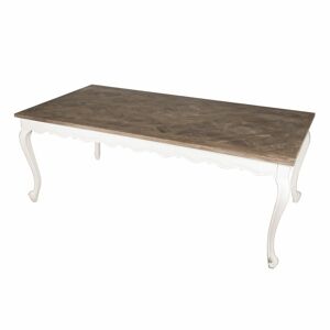LOBERON Table Bellevue, marron/blanc (100 x 200 x 76cm) - Publicité