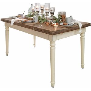 Table Bradford, blanc/marron (90 x 160 x 78cm)