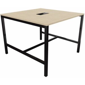 Matelpro Table haute de réunion carrée Skyline Blanc, gris, argile, hêtre, nebraska, chêne fil, timber ou cèdre  140x105x143 cm - Publicité