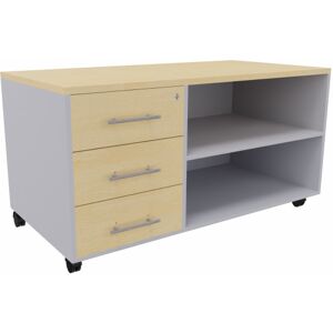 Actiburo Console de bureau mobile Javas Blanc perle, aluminium ou anthracite  120x63x60 cm - Publicité