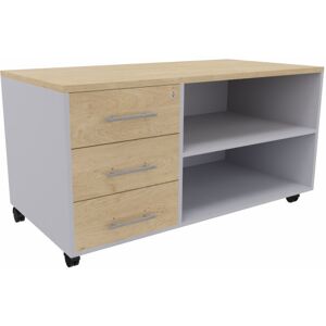 Actiburo Console de bureau mobile Javas Blanc perle, aluminium ou anthracite  120x63x60 cm - Publicité