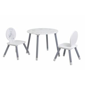 Deladeco Ensemble table et chaises enfant contemporain blanc/gris Papyrus Blanc/gris - Publicité