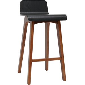 Miliboo Chaise de bar scandinave noir et bois fonce H65 cm BALTIK