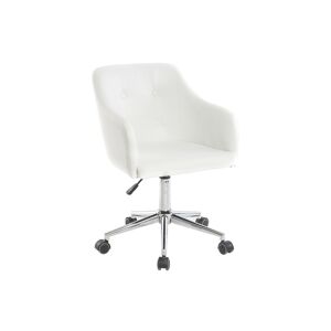Miliboo Chaise de bureau à roulettes design blanc et acier chromé BALTIK - Publicité