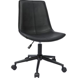 Miliboo Chaise de bureau a roulettes noire LISON