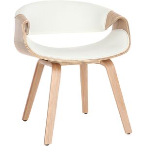 Miliboo Chaise design blanc et bois clair ARAMIS