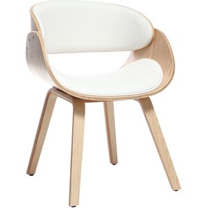 Miliboo Chaise design blanc et bois clair BENT