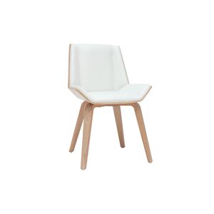 Miliboo Chaise design blanc et bois clair MELKIOR