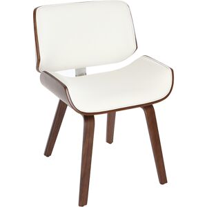 Miliboo Chaise design blanc et bois foncé RUBBENS - Publicité