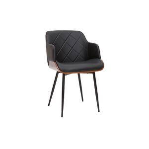 Miliboo Chaise design noir bois fonce et metal LUCIEN