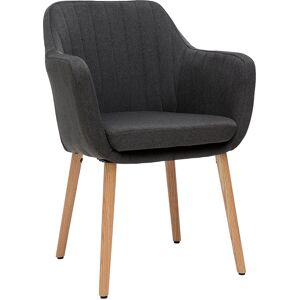 Miliboo Chaise scandinave en tissu gris anthracite et bois clair ALEYNA - Publicité