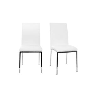 Miliboo Chaises design blanc et acier chromé (lot de 2) SIMEA - Publicité