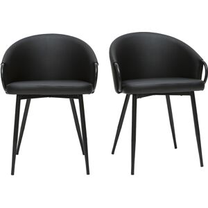 Miliboo Chaises design noires (lot de 2) PRECIO - Publicité