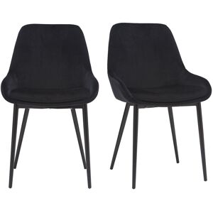 Miliboo Chaises design noires en tissu velours et métal (lot de 2) HOLO - Publicité