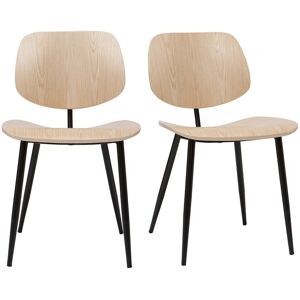 Miliboo Chaises en bois clair et métal noir (lot de 2) TOBIAS - Publicité