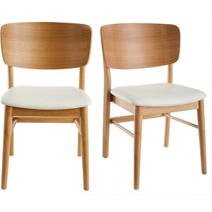 Miliboo Chaises scandinaves en bois clair et blanc (lot de 2) SHELDON - Publicité