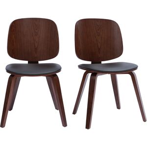 Miliboo Chaises vintage en bois foncé et noir (lot de 2) BECK - Publicité