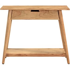 Miliboo Console naturelle avec tiroir en bois massif L90 cm FRANKLIN