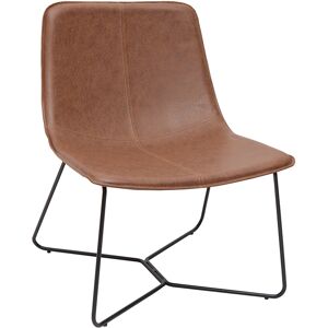 Miliboo Fauteuil marron et metal noir SANTI