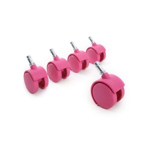 Miliboo Roulettes fauteuil de bureau rose (lot de 5)