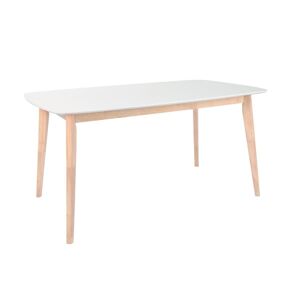 Miliboo Table à manger design blanc et bois clair L120 cm LEENA - Publicité
