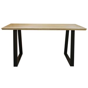 Miliboo Table à manger en bois manguier massif et métal noir L160 cm VIJAY - Publicité