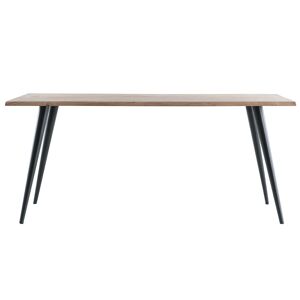 Miliboo Table à manger rectangulaire industrielle en bois massif et métal noir L175 cm EDGE - Publicité