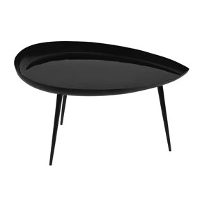 Miliboo Table basse design laquée en acier noir L80 cm DROP - Publicité