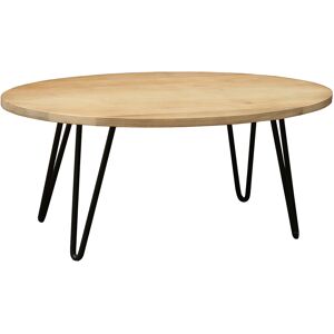 Miliboo Table basse ovale bois manguier massif  L100 cm VIBES - Publicité