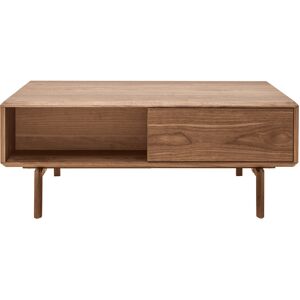 Miliboo Table basse rectangulaire avec rangements bois foncé noyer L100 cm SUVA - Publicité